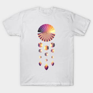 Dream Catcher | Volcano Graphs Black Red Yellow (White) T-Shirt